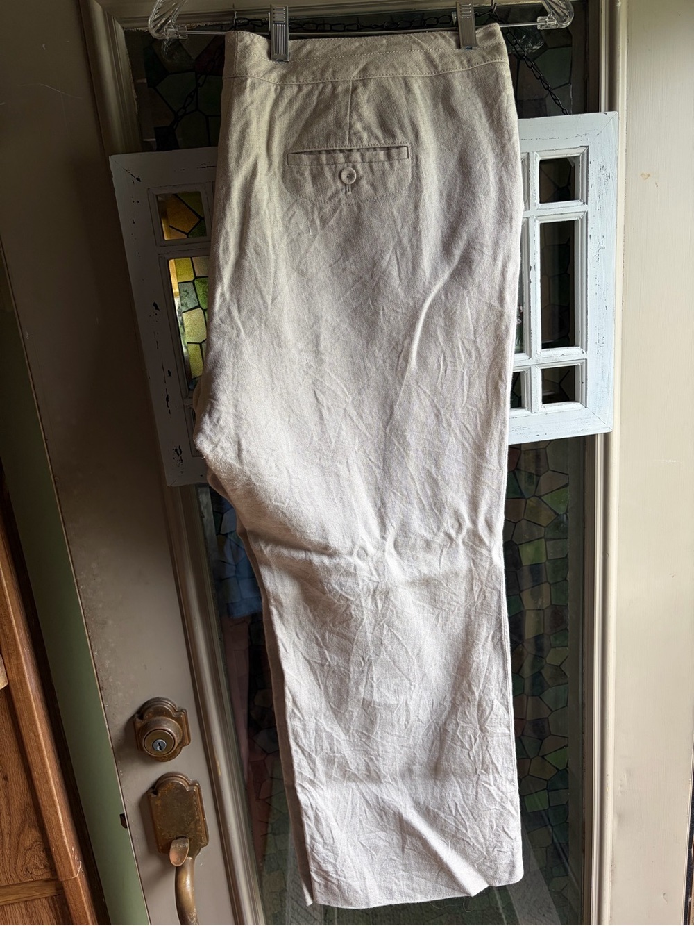 Talbots Stone Linen Pants - Picture 2 of 4